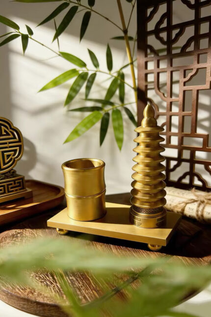 9-Tier Copper Wenchang Pagoda Pendant