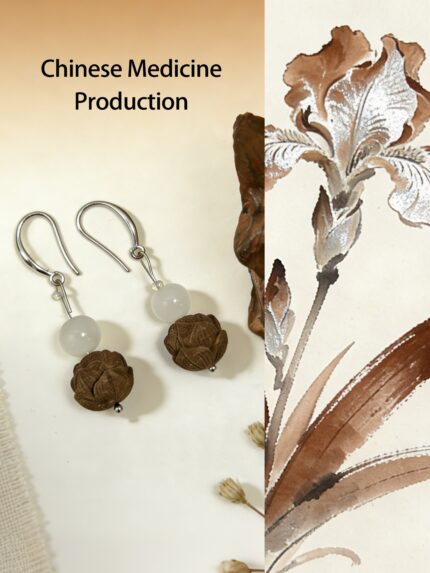 Mint & Licorice Filled Vintage Pearl Lotus Calming Women’s Earrings