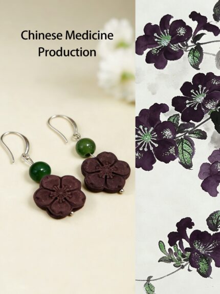 Peach Blossom Rose & Hibiscus Agarwood Love Luck Scented Earrings